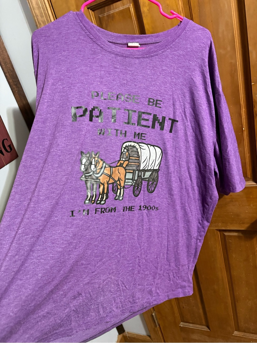 Please Be Patient With Me Purple Graphic Short Sleeve Tee